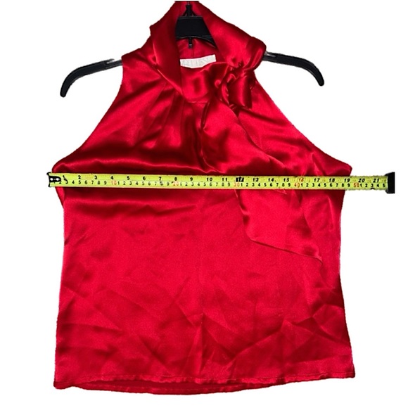 Van Tisse Vintage Red Tie-Neck 100% Silk Halter Luxury Top, Medium USA - Picture 5 of 8